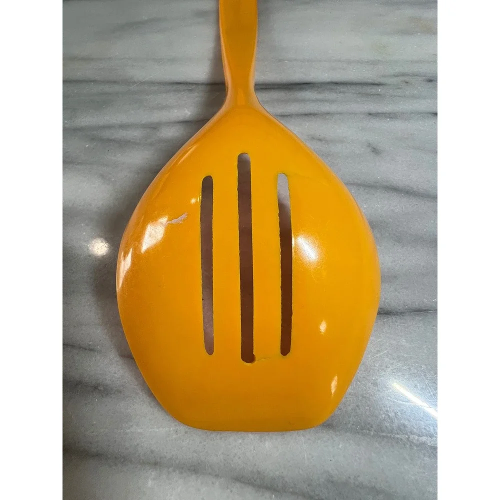 VTG 70s Machi Melamine Slotted Spoon Orange MC 716 Kitchen Utensil Serving
